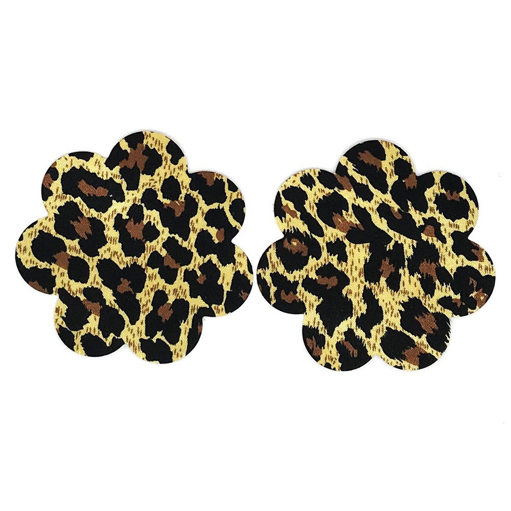 Sexy leopardo transfronterizo anti-convexo exageración de la personalidad de la pasta de pecho desechable delgada permeable invisible pasta de pecho al por mayor