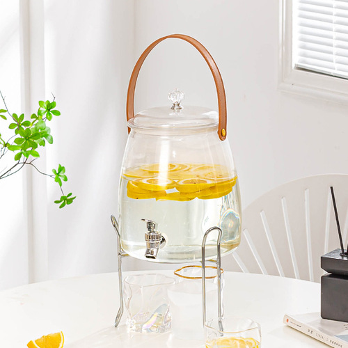 Household Large Capacity Beverage Barrel High-End Summer Ice Bucket Food-Grade Plastic Tea Water Separator with Electroplated Spout