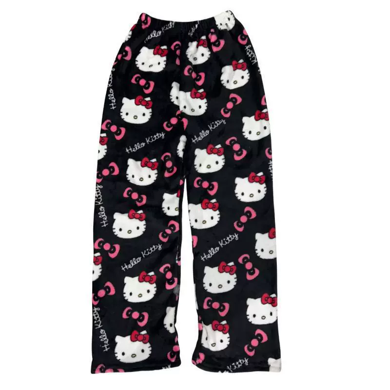 Фланелевые штаны Hello Kitty (женские) — тёплые флисовые пижамные брюки, размеры M–2XL