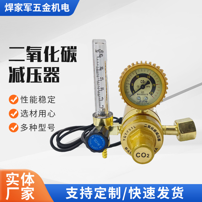 36V二氧化碳减压器YQT-731L二氧化碳流量计220V减压阀配件压力表