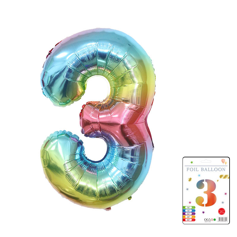 Globo digital de 32 pulgadas, embalaje de tarjeta de papel independiente, versión estadounidense, película de aluminio delgada, embalaje fino, papel de aluminio, globo de cumpleaños