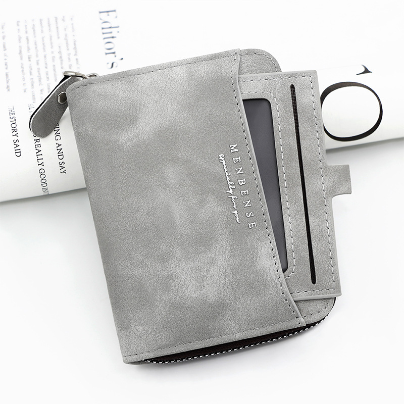 Menbense nuevos hombres de la cartera color sólido helado negocio corto embrague monedero tarjeta dibujo bolsa cremallera