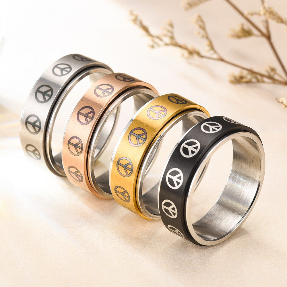 Stylish Fidget Ring For Anxiety Relief And Calm Spinning Motion_voghion.com