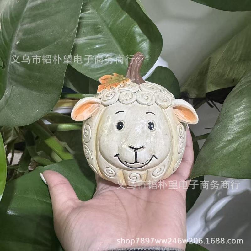 跨境Animal pumpkin statue ornaments农场动物南瓜树脂摆件|undefined
