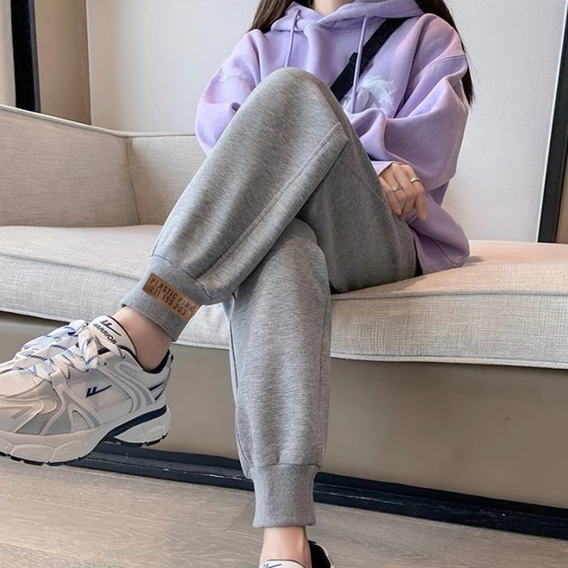 K63 얇은 그레이 팬츠 솔리드 컬러