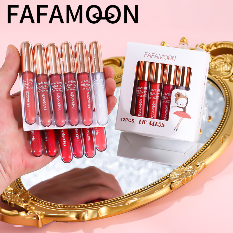 FAFAMOON matte non-stick Cup long-lasting non-fading Matte Velvet waterproof 12 colors suit cross-border new hot sale_voghion.com