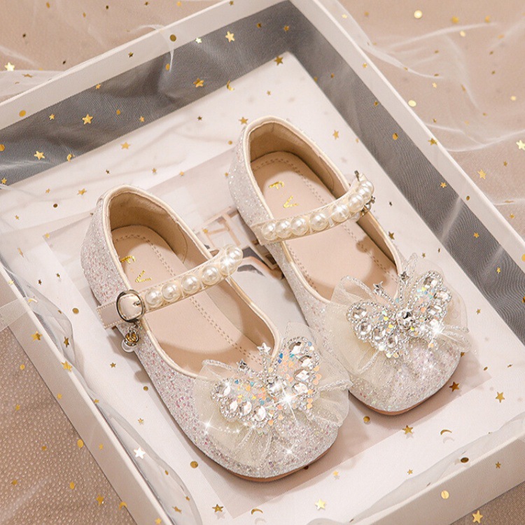 Zapatos de Cristal con Suela Suave para Niñas, PU y Caucho, Suela Suave, para Primavera y Otoño