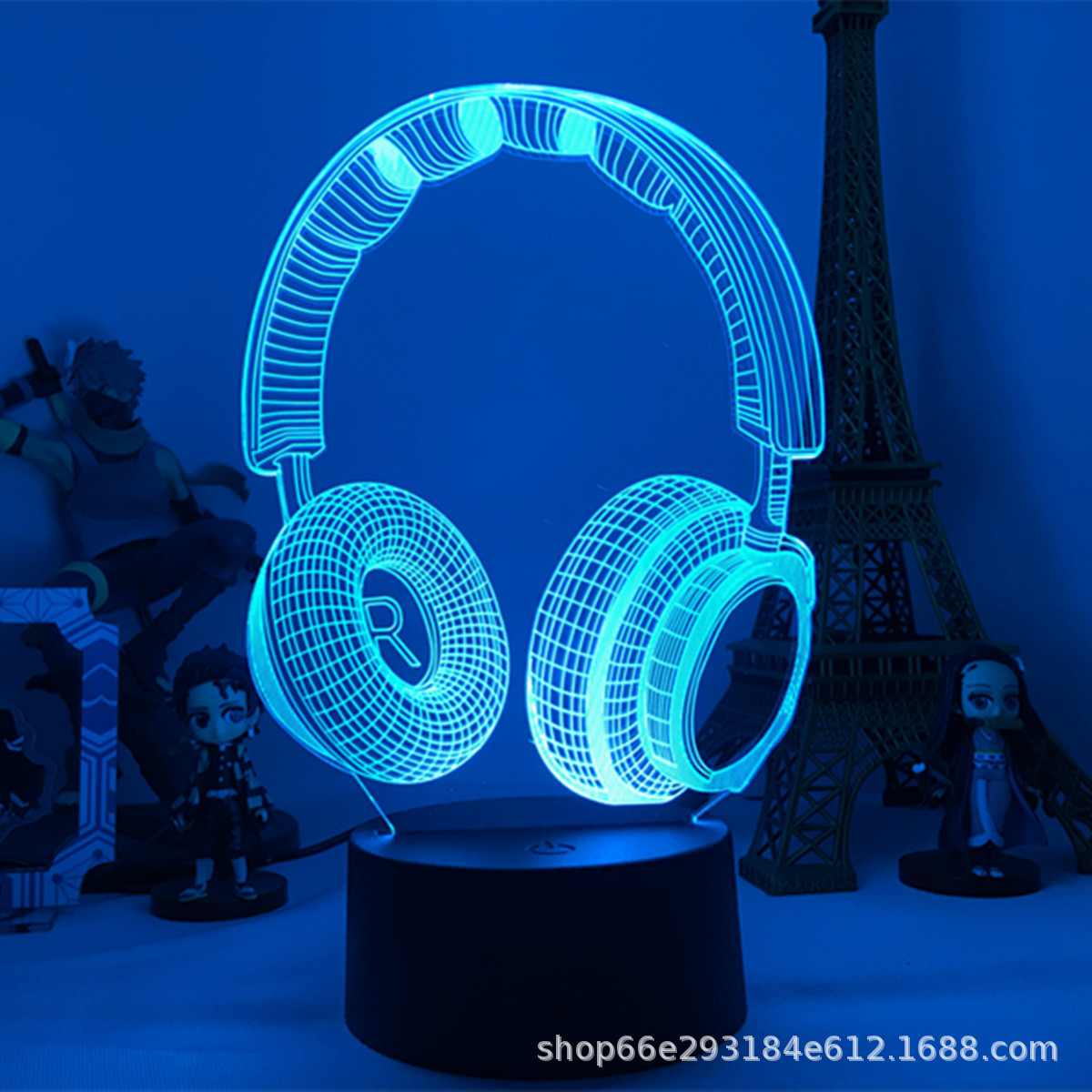  Controlador de juegos PS/Xbox con auriculares 3D, lámpara LED multicolor, acrílico, regalo para exportación