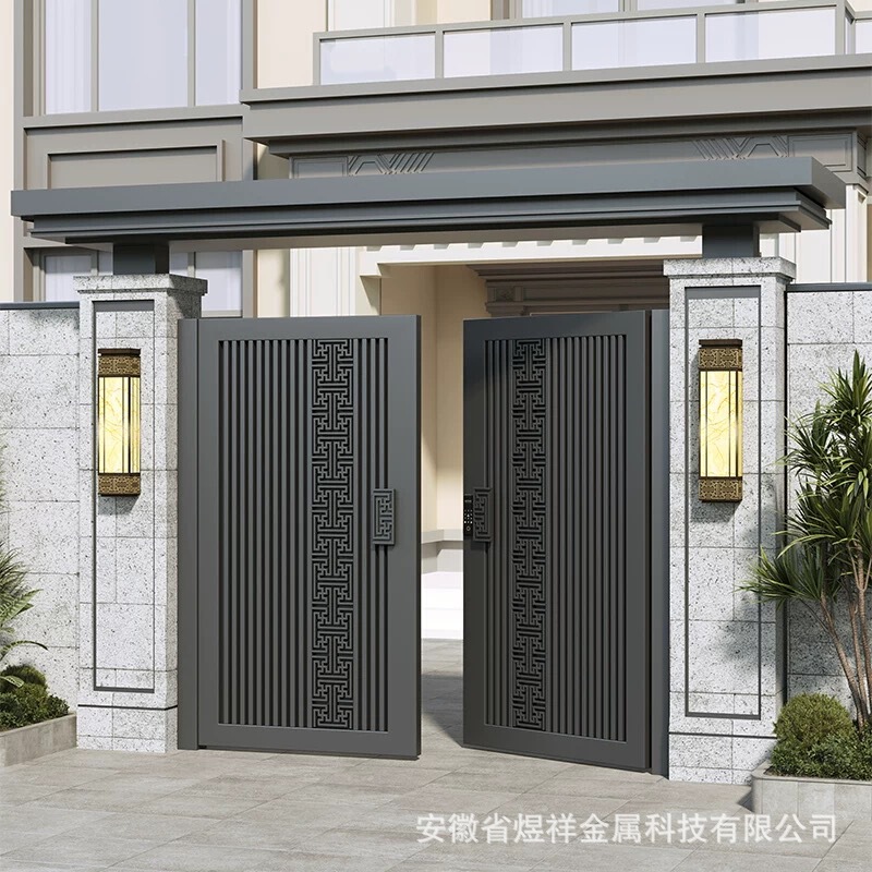 New Chinese-Style Aluminum Courtyard Gate Entrance Door for Villas, Rural Yards, Family Use, Commercial Use, High-End and Grand New Chinese-Style Aluminum Courtyard Gate Entrance Door for Villas, Rural Yards, Family Use, Commercial Use, High-End and Grand