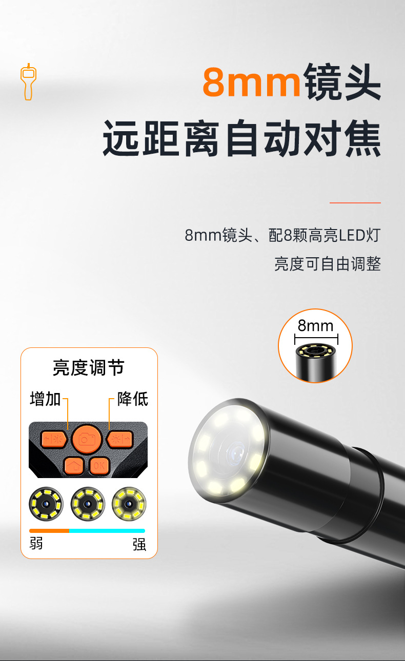 Handheld endoscope 2.8 inch IPS screen car repair
