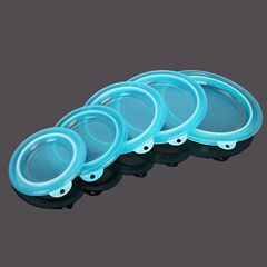 藍色塑料硅膠摺疊餌料盆 摺疊拉餌盆 多規格魚食餌料盆垂釣用品