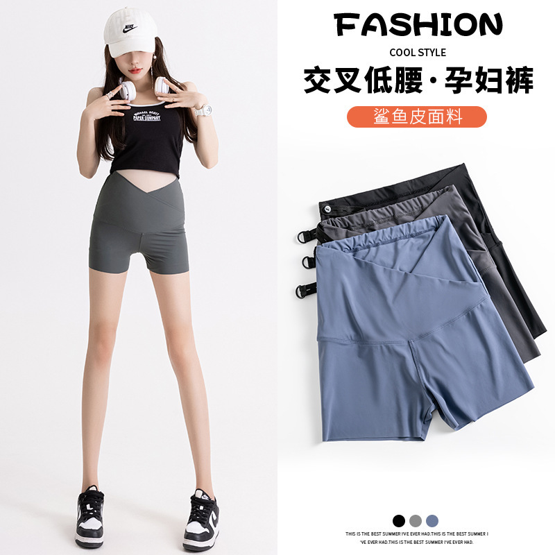 Maternity Shorts Sharkskin Leggings Summer Thin Trendy Mom Butt-Lifting Slimming Yoga Barbie Leggings