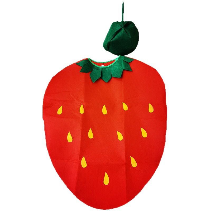 大人の子供の日のショーの服装の不織布の果物のリンゴのバナナの野菜の服の舞台のショーの親子の服|undefined