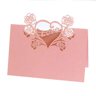 Export Export Cut Out Table Card Rose Card Love Sign-In Table Wedding White Seat Card Factory Wholesale