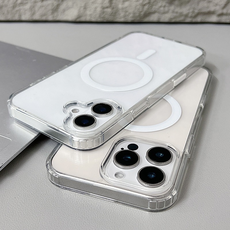 AI一体按键适用苹果16手机壳iPhone17软边PC硬底高清透明magsafe|undefined