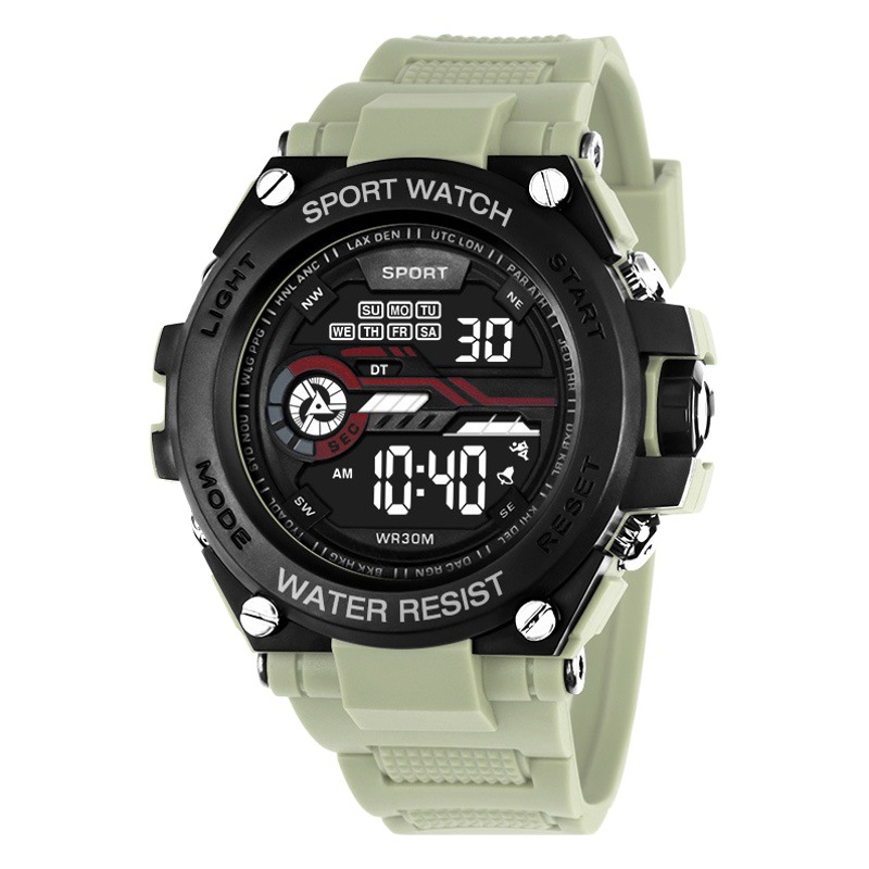 Hombres calientes transfronterizos LED reloj digital estudiante deportes al aire libre multifuncional impermeable reloj de cuarzo electrónico