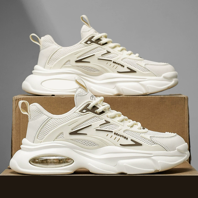 Мужские кроссовки 2025 новые летние дышащие сетчатые молодежные повседневные спортивные кроссовки для студентов с эффектом увеличения роста