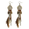 H2487-1 Wolf tooth feather earrings