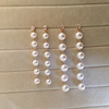 Silver needle, zirconium from pearl, long earrings, silver 925 sample, fitted, internet celebrity