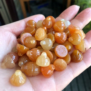 天然新疆金丝玉莲蓬配饰 手工DIY手链挂件小提溜玉石配件厂家批发