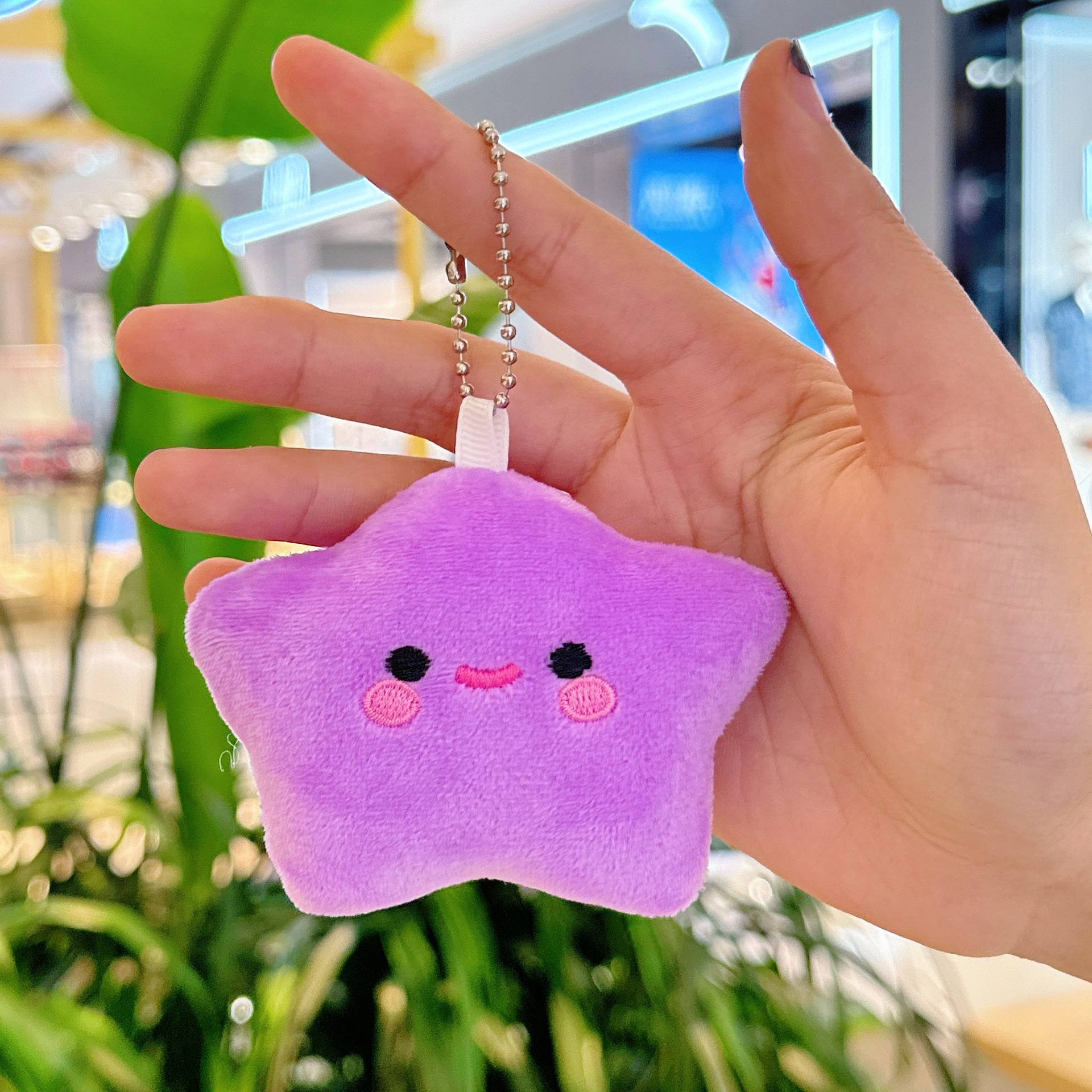 Creativa pequeña estrella llavero de peluche estrella mochila muñeca colgante muñeca juguete al por mayor