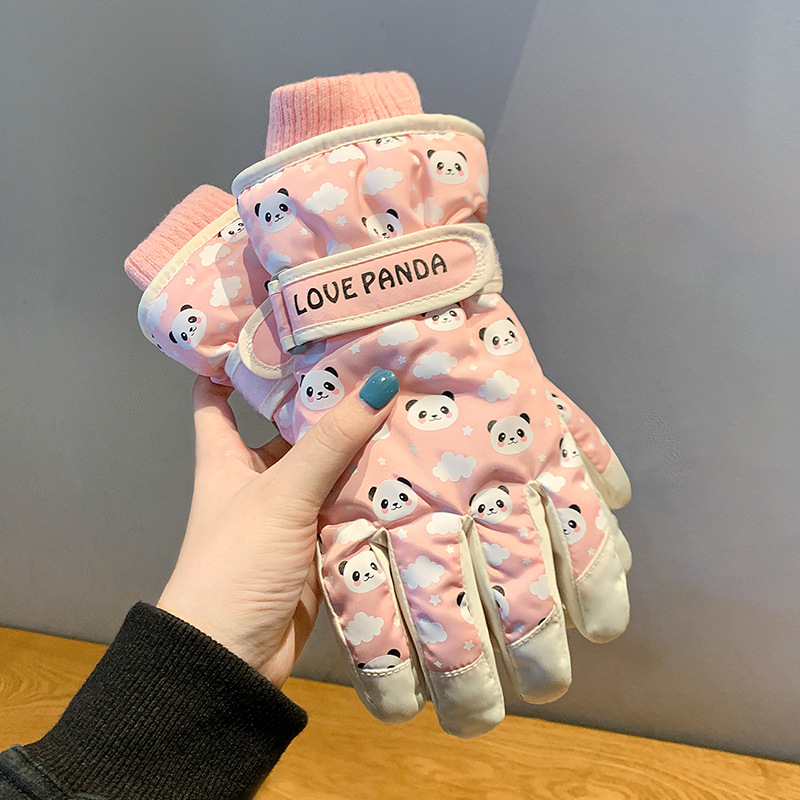 Guanti da sci invernali per bambini, caldi, per ragazzi e ragazze, per giocare sulla neve, anti-schizzi, in velluto, per ragazze, con dita fredde, transfrontalieri_voghion.com