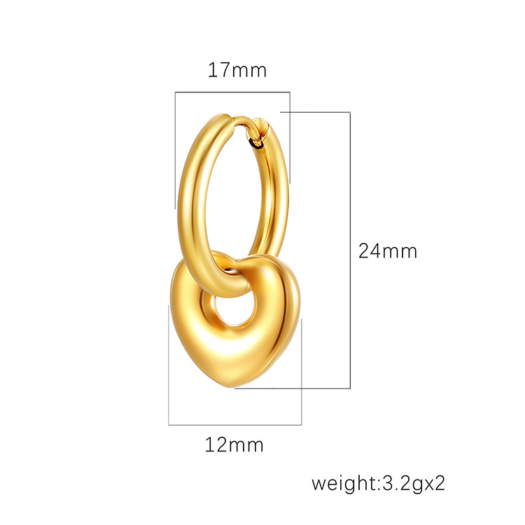 Cross-border high-level love ring stainless steel detachable earrings women's European and American fashion simple temperament earring earrings_voghion.com