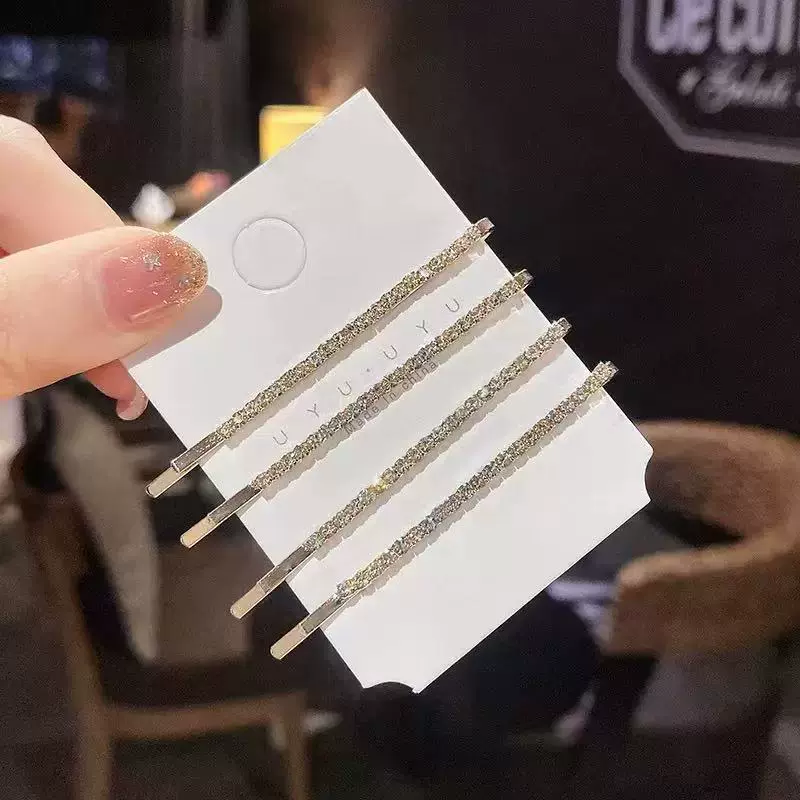 新款水钻发卡一字夹简约网红卡子边夹少女头发夹子头饰发夹碎发