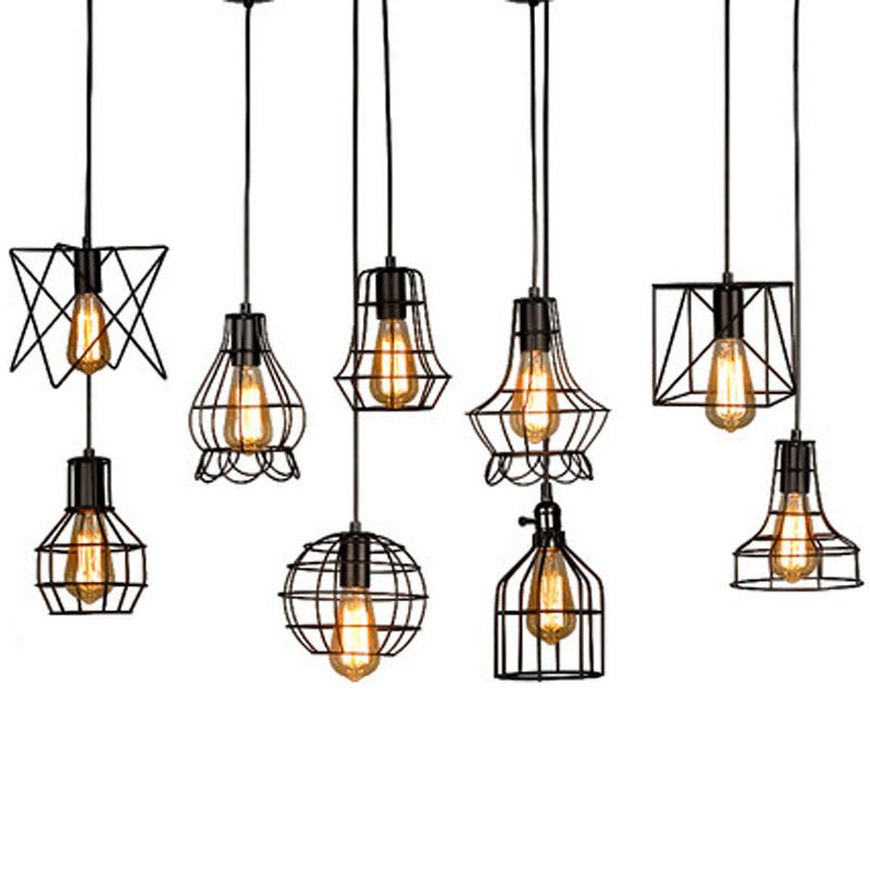 Restaurante creativo comedor lámpara de mesa moderna personalidad simple retro pequeña lámpara pasillo lámpara colgante bar lámparas de estilo industrial