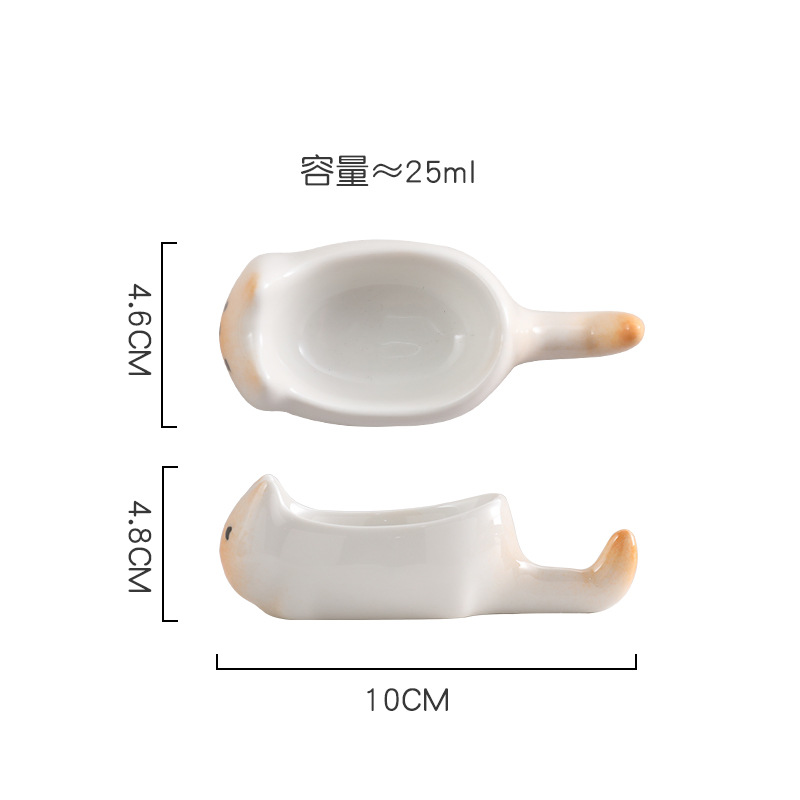 漫画の子犬のソースプレート家庭用セラミック高価値箸ホルダークリエイティブスナックプレート調味料プレート