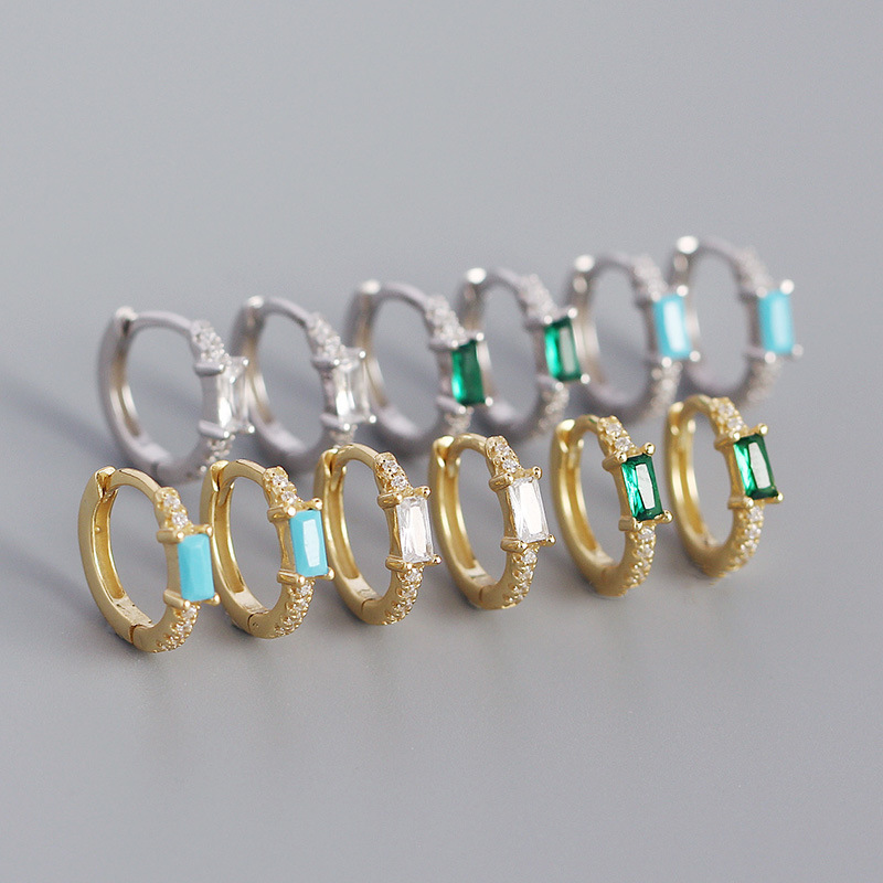 Geometric Fashion Gem Plating Earrings display picture 1