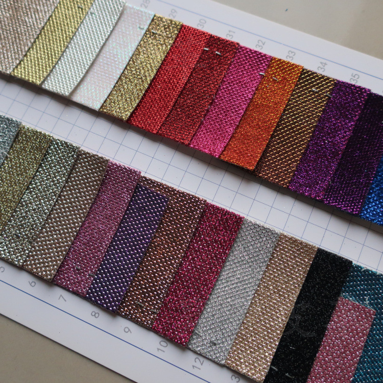 A7金丝网格利特闪粉pu特殊皮革收纳包袋鞋材饰品人造革仿皮革面料