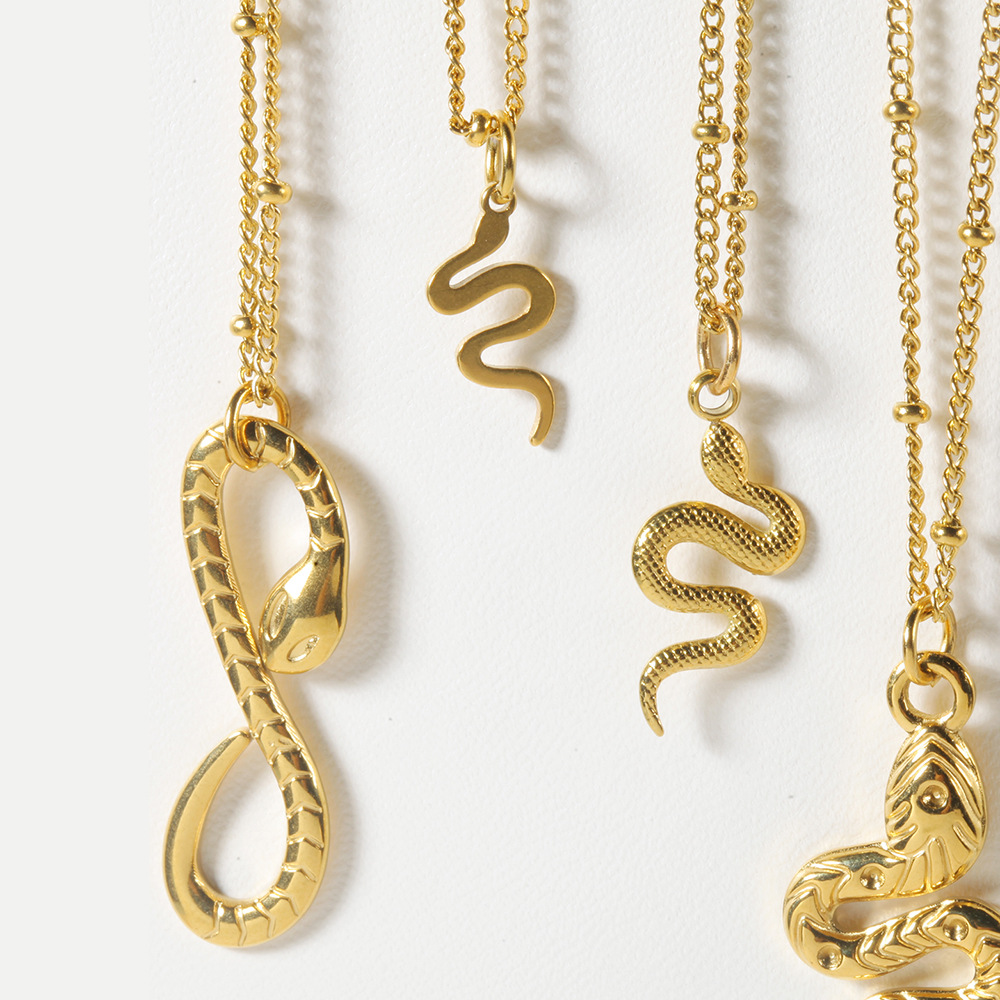 Snake Retro Classic Style 304 Stainless Steel Pendant Necklace Plating Lobster Trigger Clasp Closure display picture 4