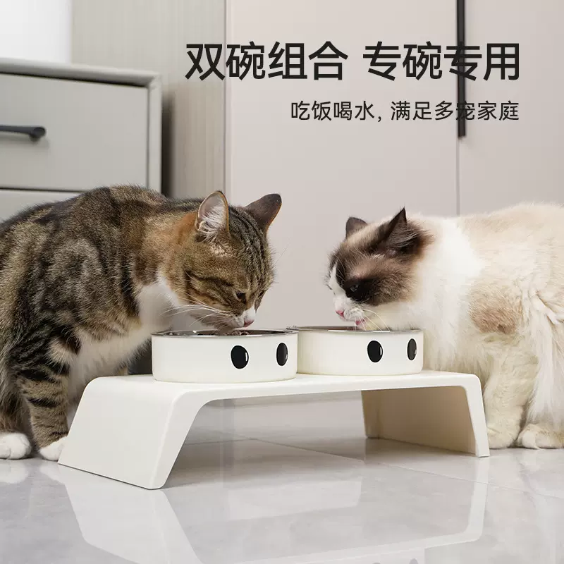 宠物碗猫咪护颈高脚碗狗狗不锈钢大容量双碗防打翻猫碗狗碗宠物碗