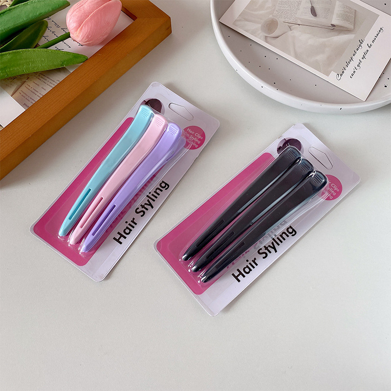 Pinza sin marcas para peinado, teñido, larga boquilla, sección de cabello, peinado formal