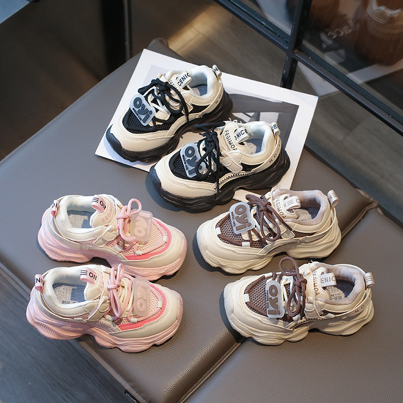 Zapatos para niños, nuevos modelos de primavera y otoño, zapatos deportivos para niños al por mayor, zapatos de malla transpirable para niños, zapatos para correr al aire libre, zapatos de papá para niñas, zapatos de moda