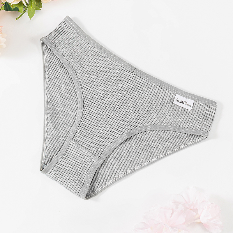 Nuevo algodón damas roscado colorido cintura baja transpirable doble ropas de chicas fabricantes de venta directa