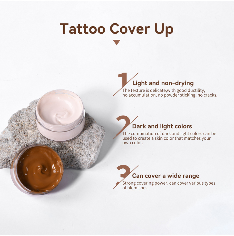 Carina Ibcccndc Zweifarbiger Tattoo-Concealer, wasserfest, schweißresistent, fleckenabweisend, langanhaltender Concealer_voghion.com