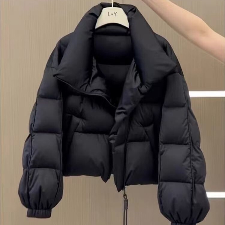 Short Cold-Proof Duck down Jacket for Small Women in Winter, New High-End Thickeneded Casual Black Bread Jacket
