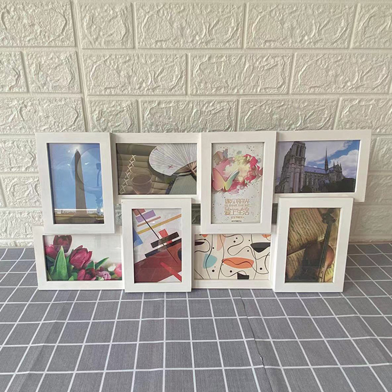 Solid Wood European Style Creative Photo Frame Wall Hanging 6 Inch Siamese Combination Multi-Frame Home Accessories Living Room Decorative Photo Frame Solid Wood European Style Creative Photo Frame Wall Hanging 6 Inch Siamese Combination Multi-Frame Home Accessories Living Room Decorative Photo Frame