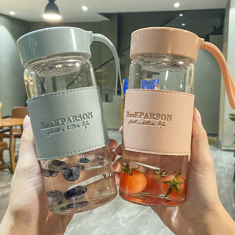 玻璃杯女生高颜值2025新款水杯网红夏季便携带耐高温杯子大容量