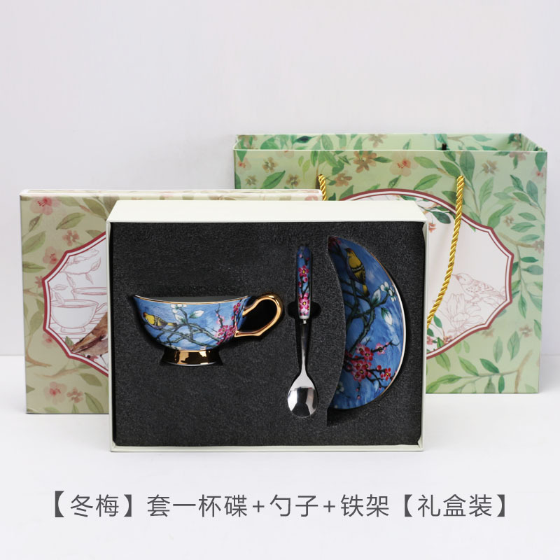 China de hueso estilo europeo taza de café traje de alta gama exquisito pequeño lujo británico tarde juego de té caja de regalo al por mayor