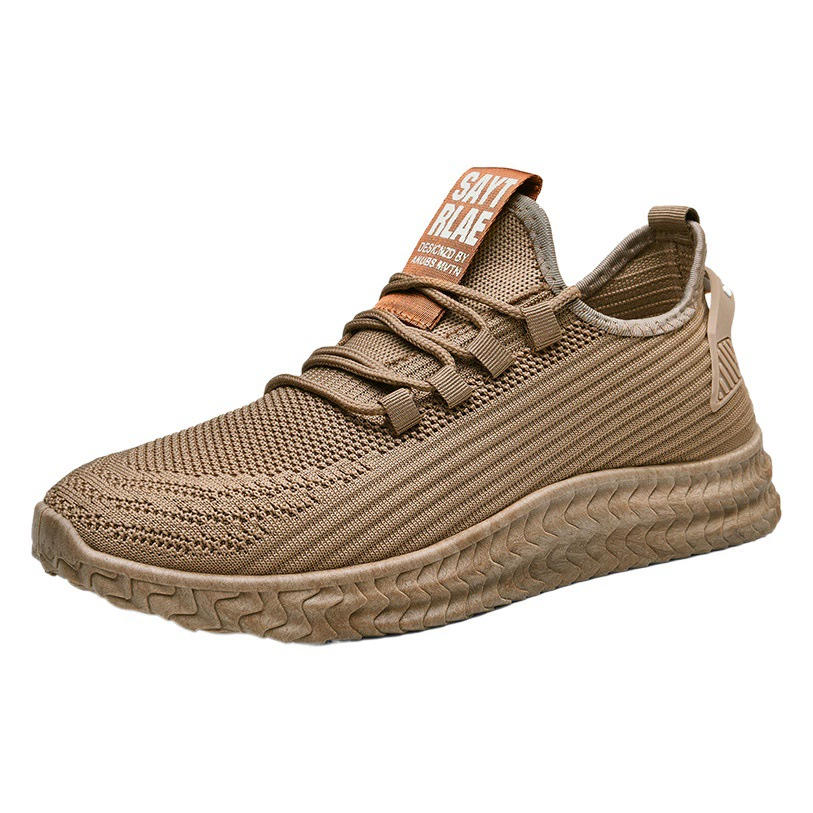 Мужские кроссовки весна-лето 2024, новая модель в корейском стиле, из дышащего трикотажа, универсальные, модные, повседневные.