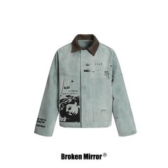 Broken Mirror 2025秋季New复古牛仔夹克人物印花宽松外套