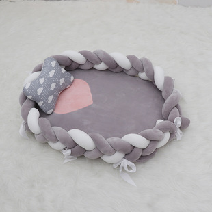 Newborn Crib-In-Bed Sleeping Artifact, Anti-Choking Hand-Woven Sleeping Nest, Removable Sleeping Pad to Soothe the Baby