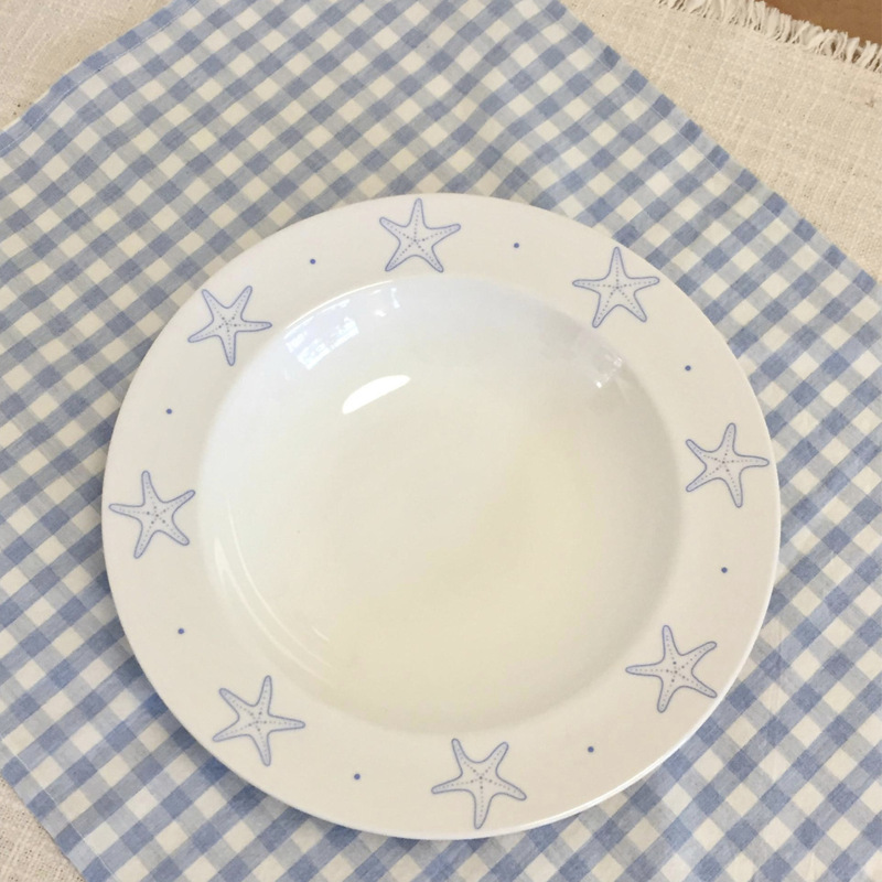 Ins Small Fresh Starfish Printed Pasta Plate Ceramic Household Cute Fruit Plate Yogurt Large Soup Bowl Ins Small Fresh Starfish Printed Pasta Plate Ceramic Household Cute Fruit Plate Yogurt Large Soup Bowl