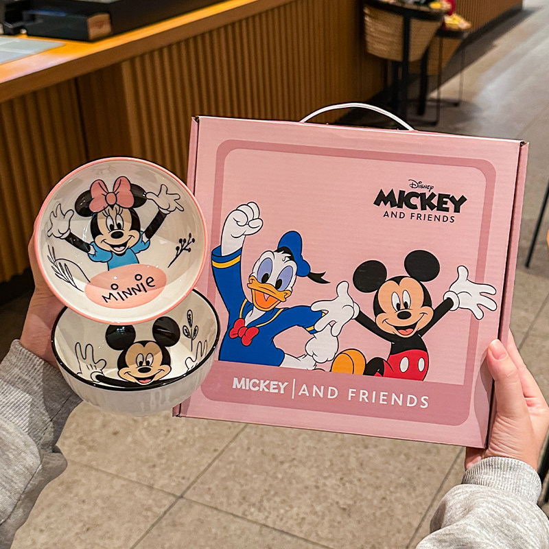 Disney High-Quality Ceramic Rice Bowl 2025 New Model Personal Tableware Children's Birthday Gift Gift Box Set