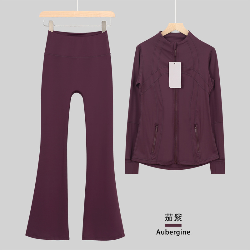LULULACIE喇叭立领夹克运动套装DF外套上衣长袖女士健身服瑜伽服|undefined