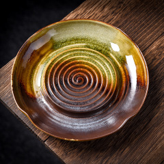 Wood-fired Retro Kiln-Changed Pot Stand Ceramic Household Tea Stand Dry Brewing Tray Kung Fu Tea Set Accessories Teapot Insulation Mat Pot Holder