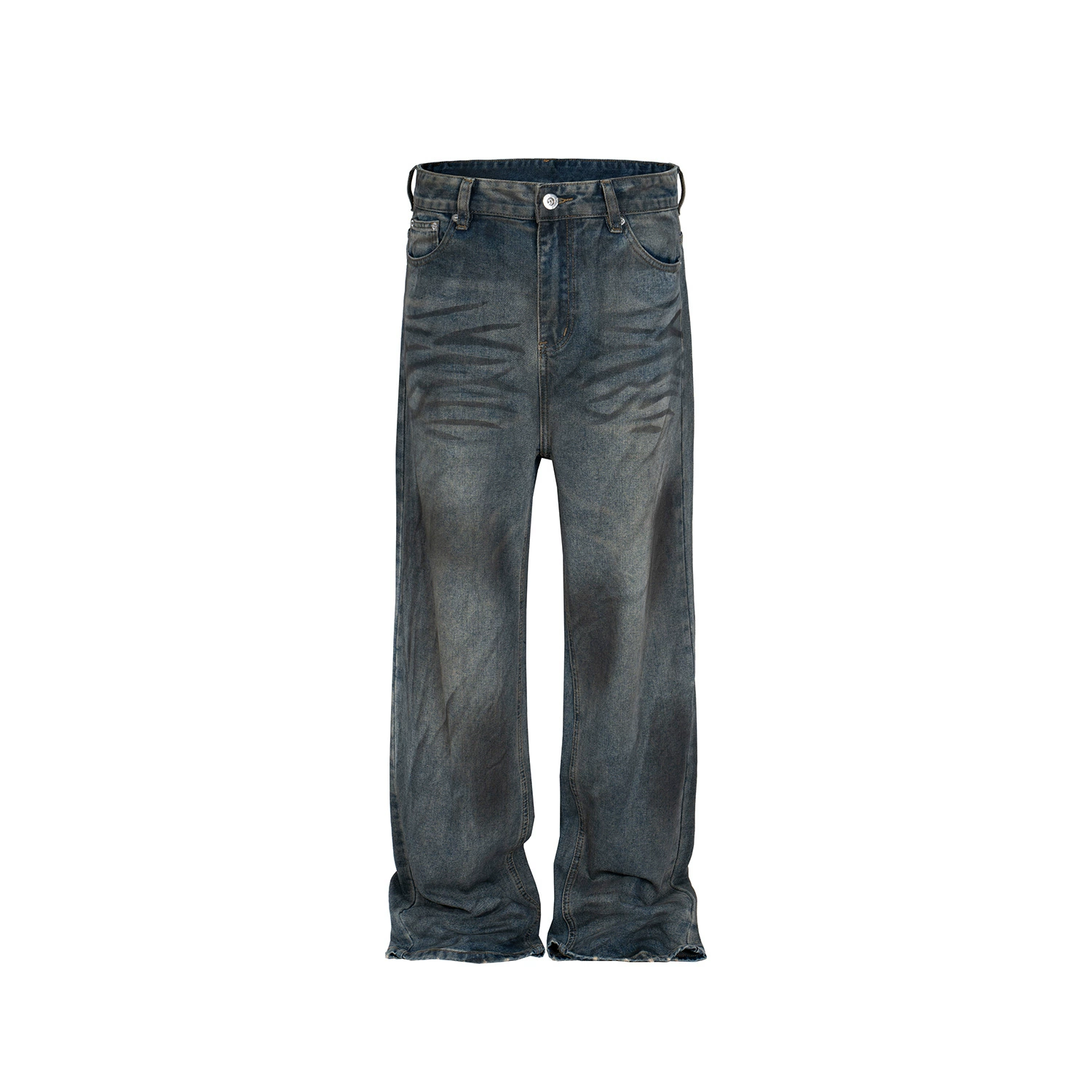 Mijko мужские женщины стирка стирка стирки старый дед Pants мужской тот же бастард высокий стиль улицы грызть синие джинсы